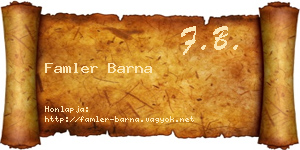 Famler Barna névjegykártya